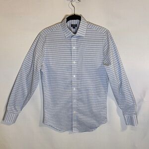 J. Crew Men's Dress Shirt Blue and White Plaid Size small